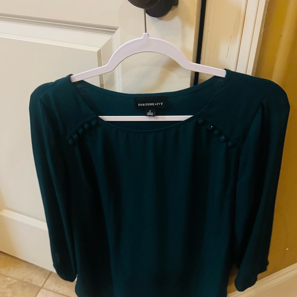Fortune + Ivy Teal Blouse for Women